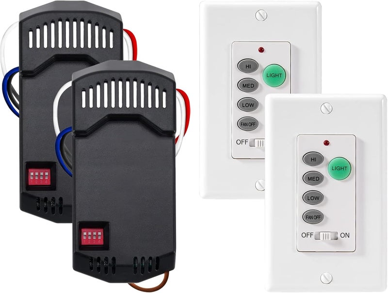 Humpptom Universal Ceiling Fan Remote Control, Ceiling Fan Wall Switch UC9050T, UC9050T Ceiling Fan Wall Remote Control Compatible with Hampton Bay Harbor Breeze 2 Pack - Image 1